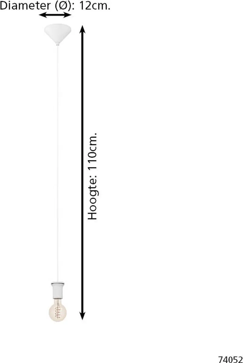 Eglo Capoliveri-E Hanglamp E27 - Ø12cm - Wit - afbeelding 6 van 6
