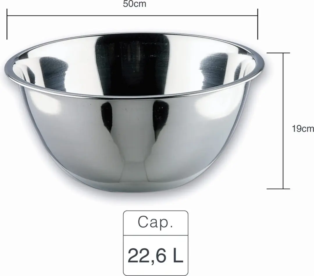 Lacor Garinox Conische Kom 14049 - 22,6L - Staal
