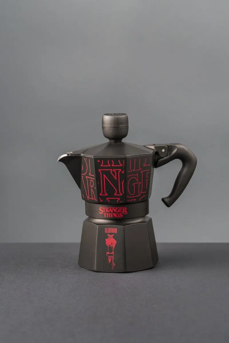 Bialetti Stranger Things Moka Express 3 Koppen - Aluminium - Zwart/Rood