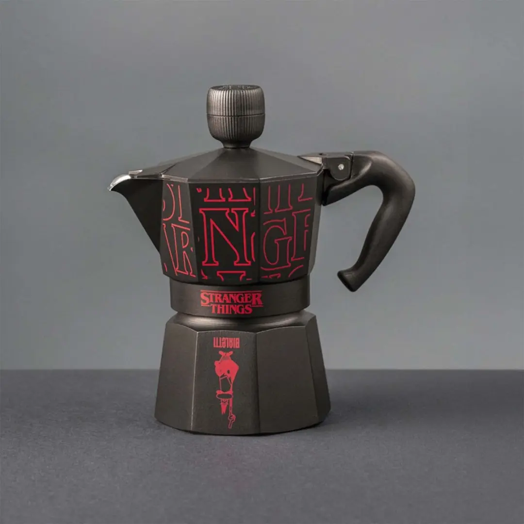 Bialetti Stranger Things Moka Express 3 Koppen - Aluminium - Zwart/Rood