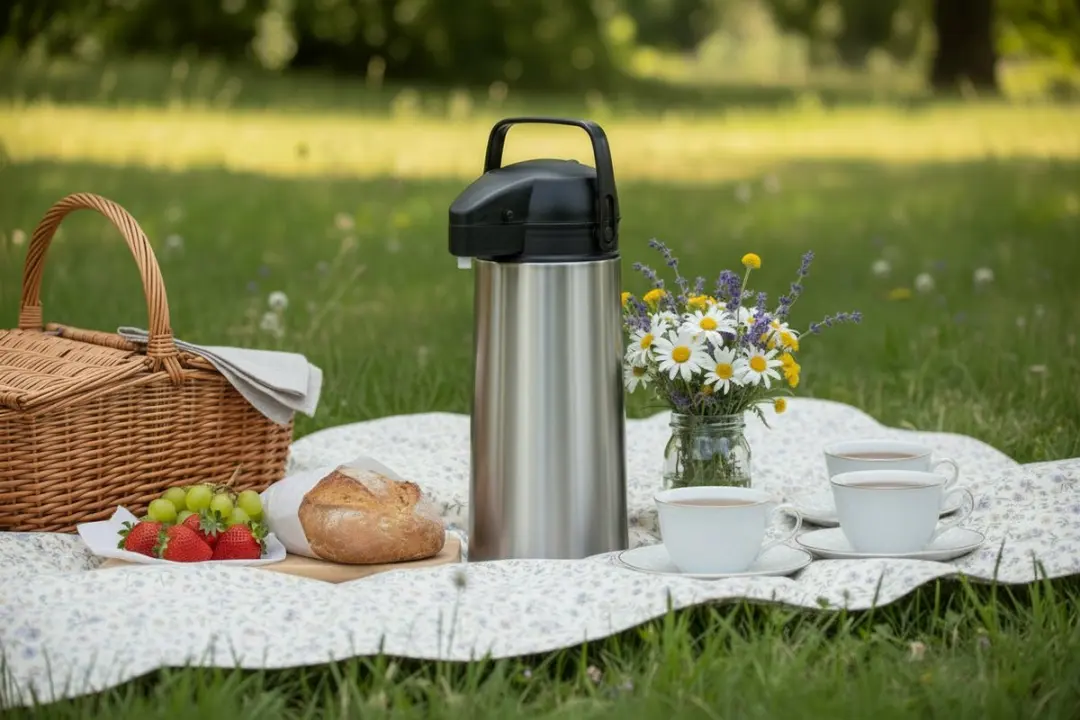 Cookinglife Thermoskan 1,8L - RVS - Zilver/Zwart