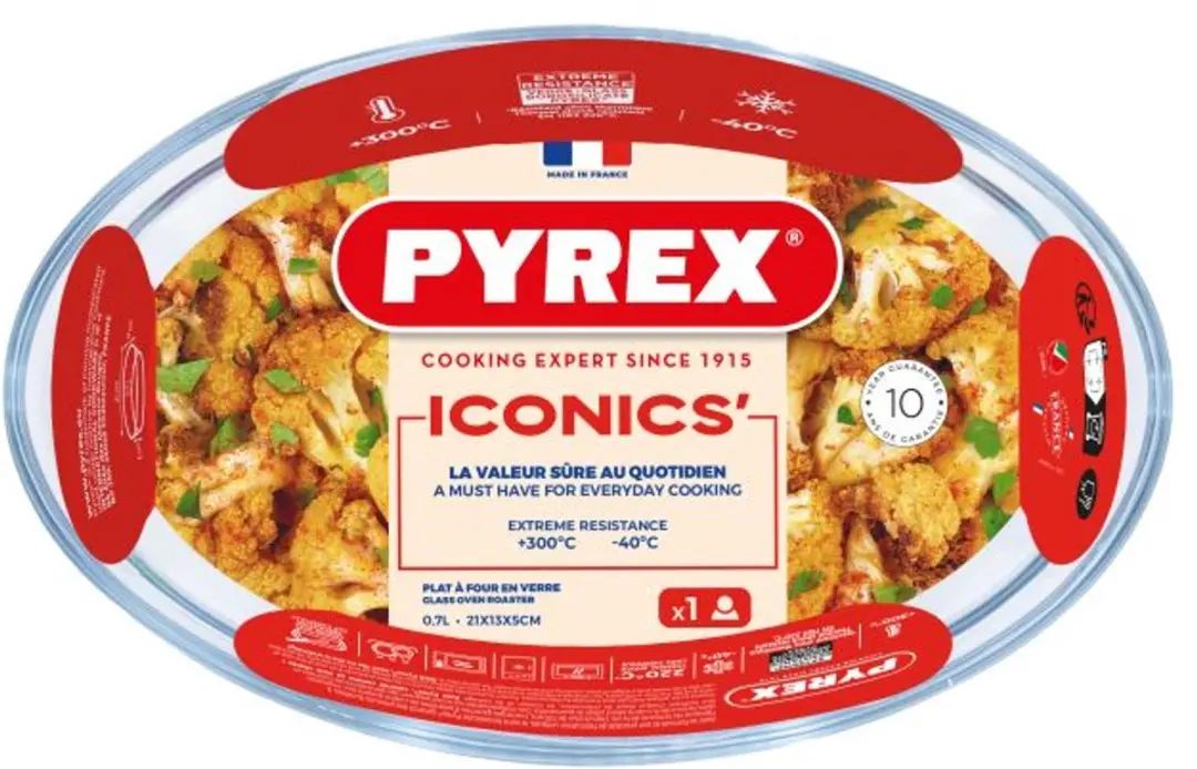 PYREX Iconic's Ovenschaal Ovaal 21cm - 0,7L - Transparant