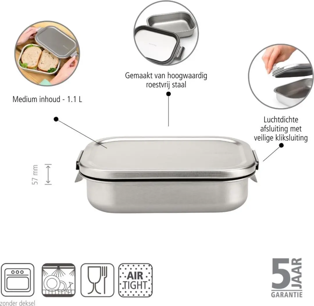 Brabantia Make & Take Lunchbox 203589 - RVS - 1.1L
