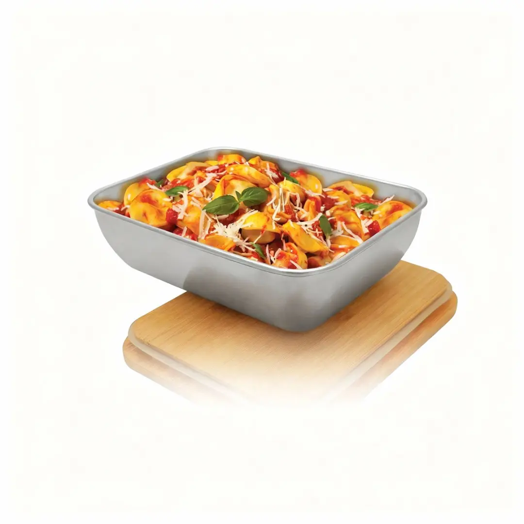Fackelmann RVS Lunchbox 700ml - Magnetronbestendig - Zwart/Hout