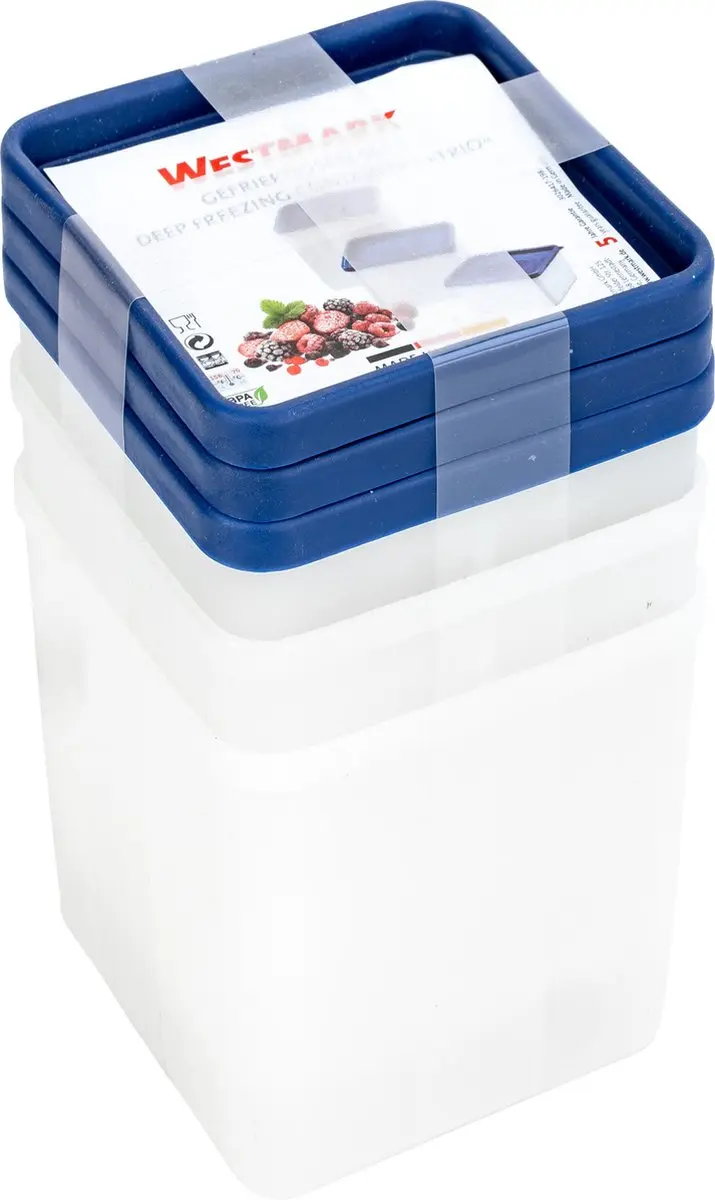 Westmark 3 Voedselbewaarcontainers 0,75L - Transparant/Blauw