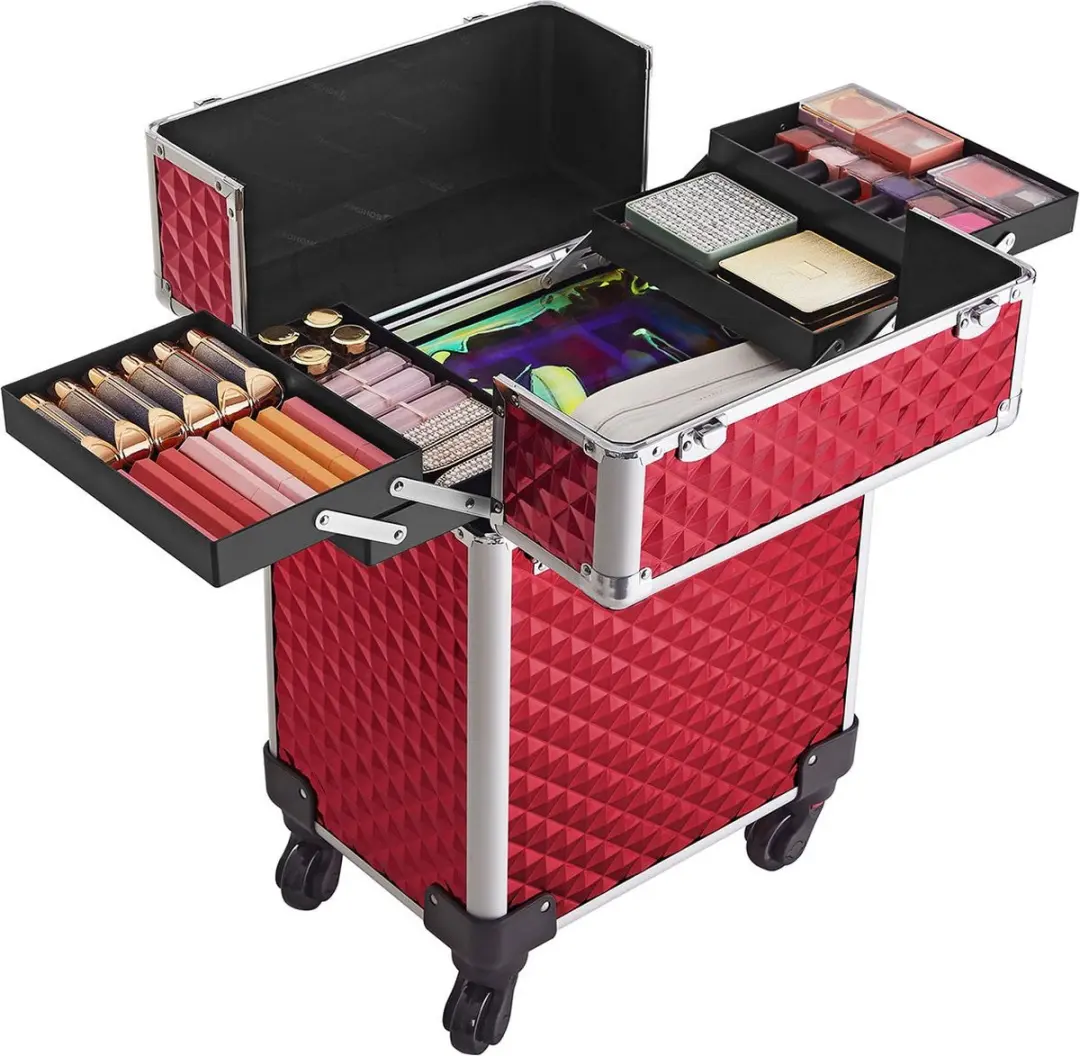 Songmics Cosmetica Trolley JHZ013B01 - 4 Vakken - Zwart