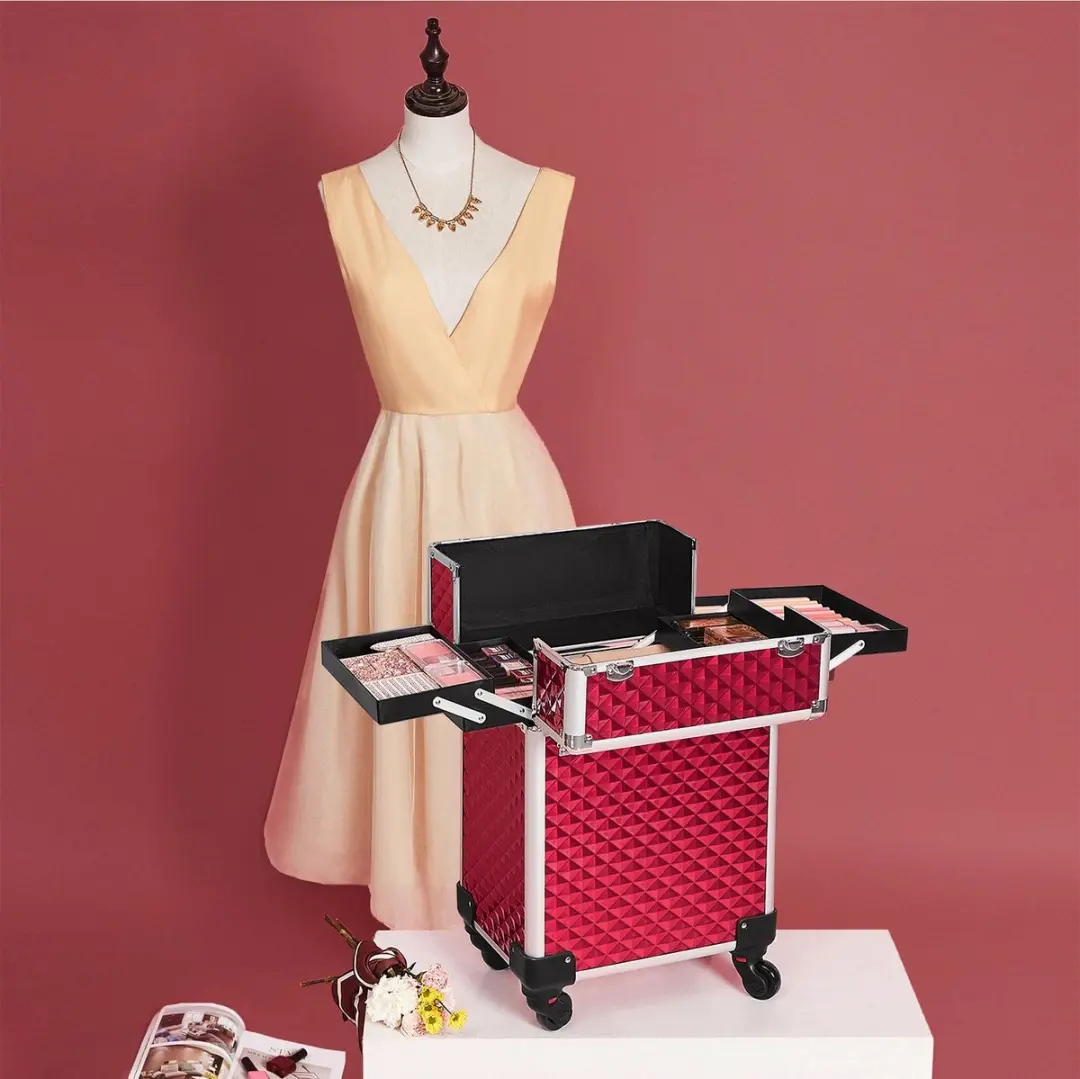 Songmics Cosmetica Trolley JHZ013B01 - 4 Vakken - Zwart