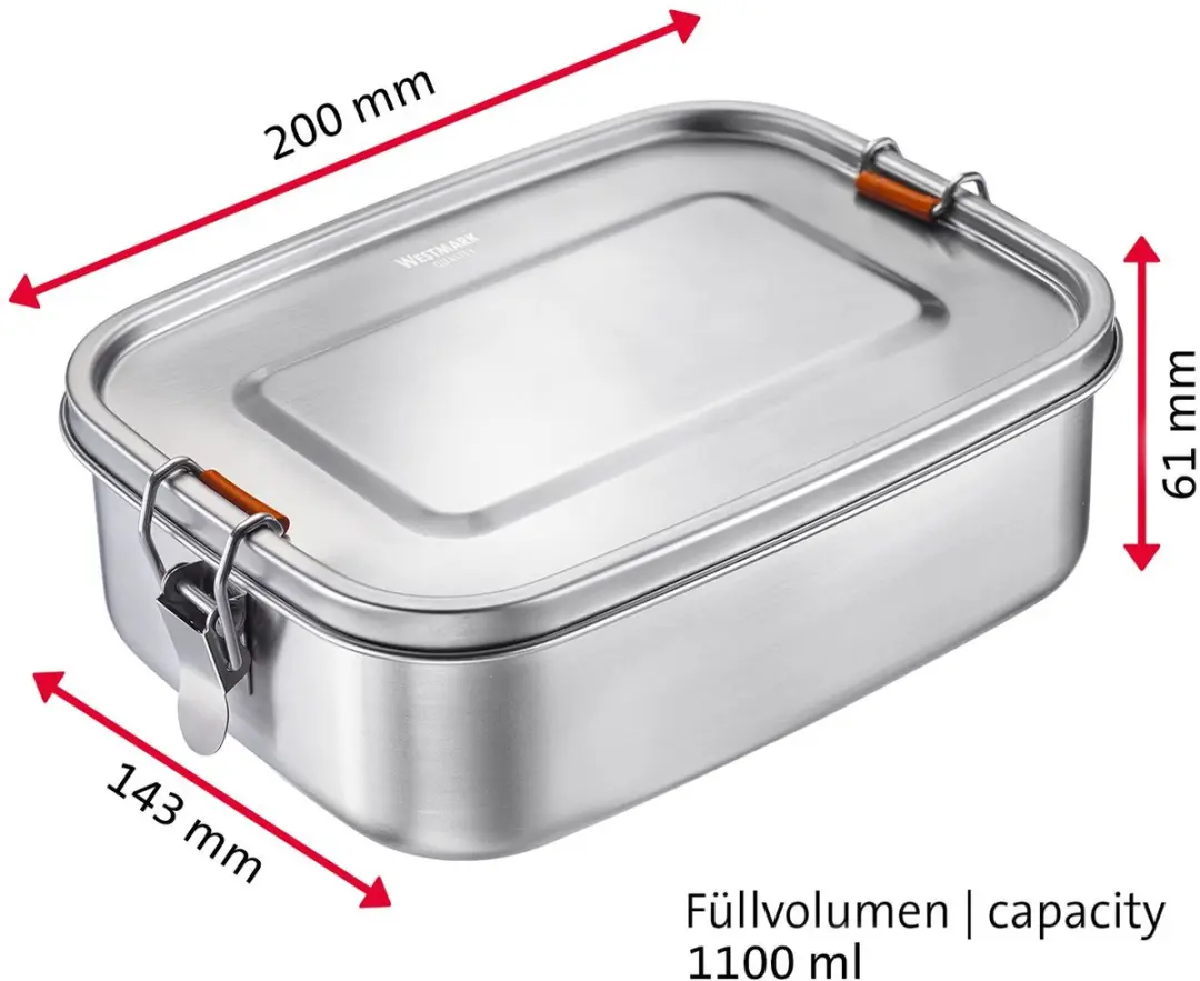 Westmark Viva Mini Lunchbox 1100ml - Zilver