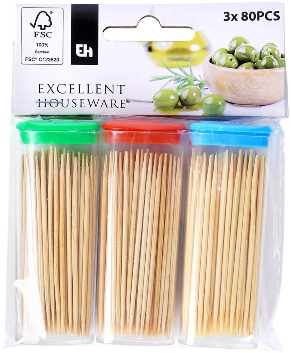 Excellent Houseware Bamboe Cocktailprikkers 80 Stuks