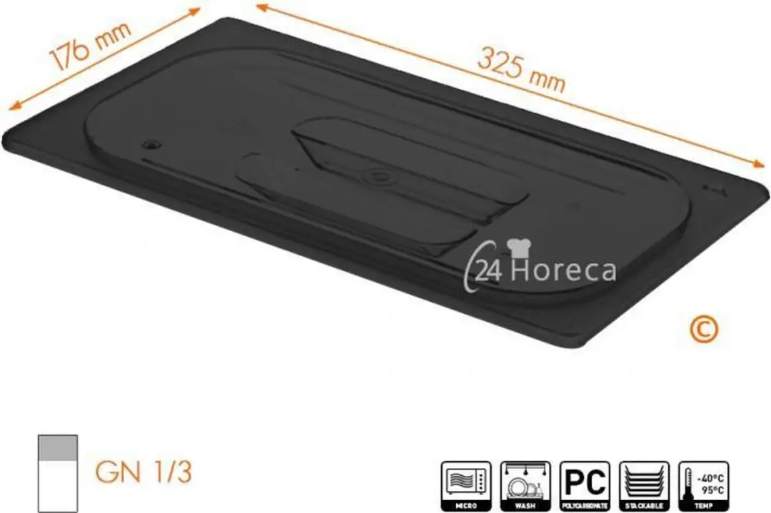 HENDI Deksel GN 325x176mm - Zwart - afbeelding 6 van 6