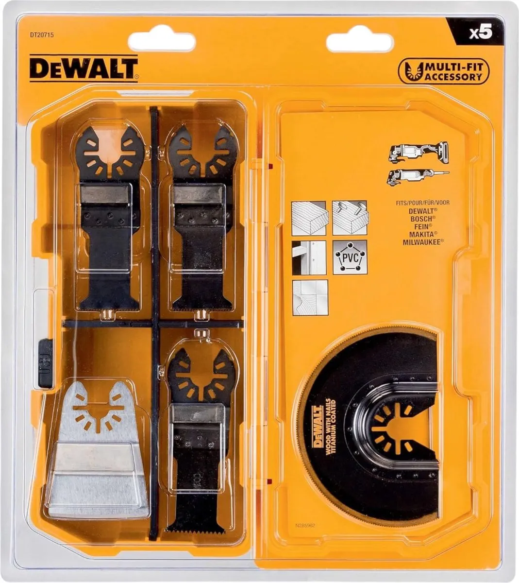 DeWalt DT20715 Multitool Zaagbladenset - 5 Stuks - afbeelding 6 van 6