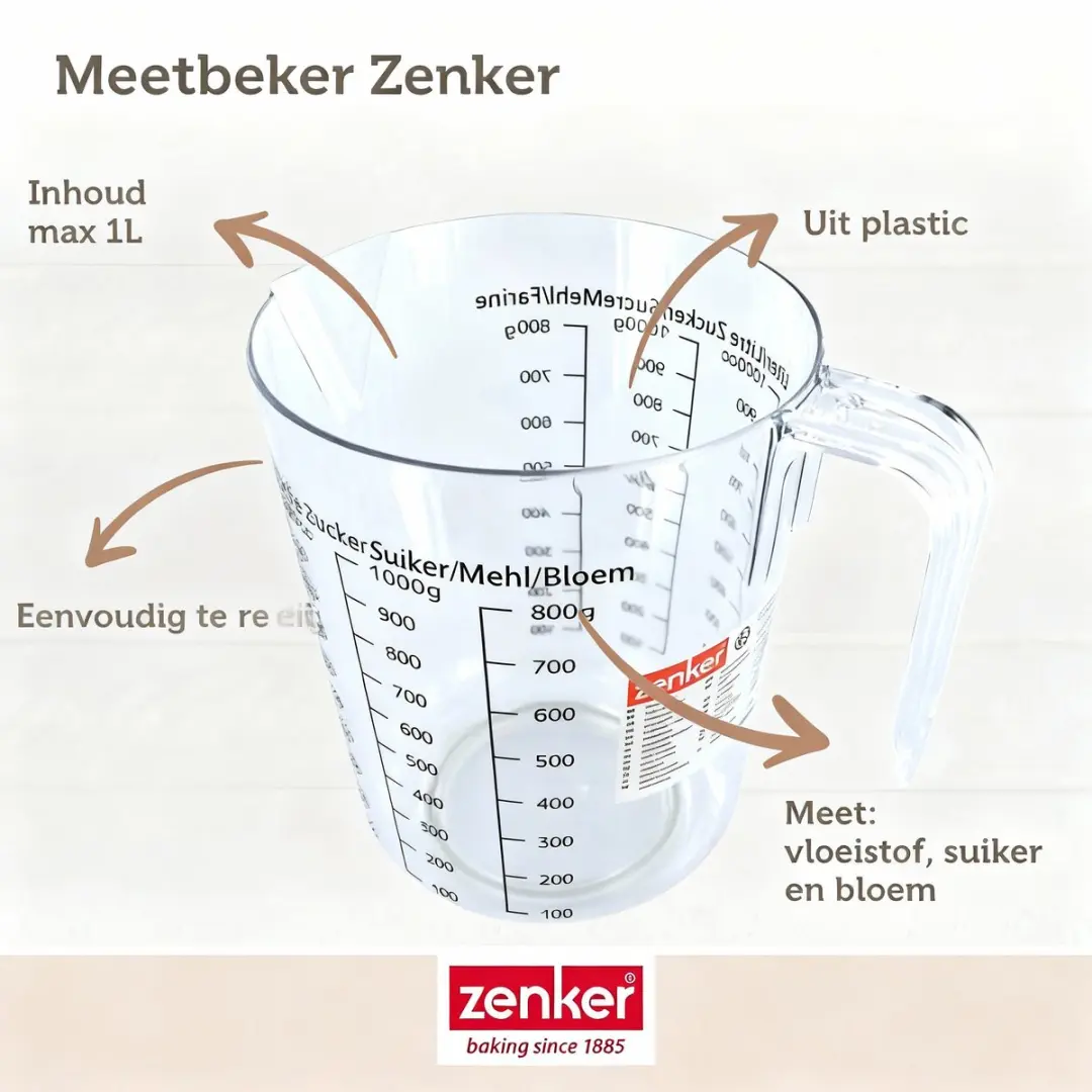 Zenker Bakkersset - Cakevorm 25cm + 2 Mengkommen + Maatbeker + Spatel
