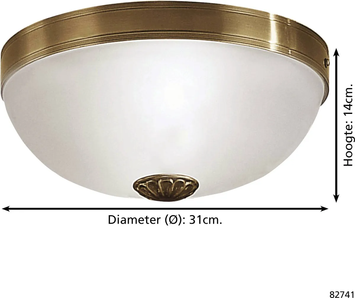Eglo Imperial Plafondlamp 2 Licht Ø31cm - Brons/Wit