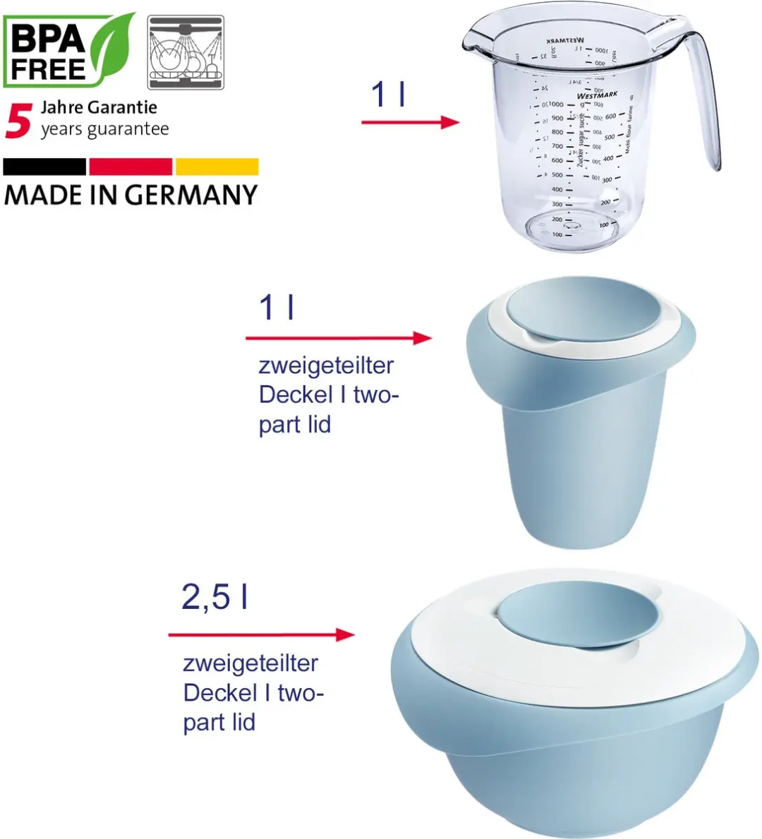 Westmark WP0310AO Mengkomset 2,5L - Blauw
