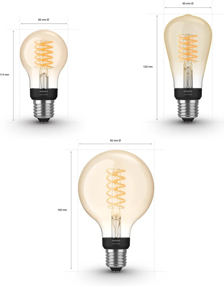 Philips Hue Starterpakket E27 - 2x Filamentlampen Warmwit 7W - Bridge Incl. - afbeelding 6 van 6