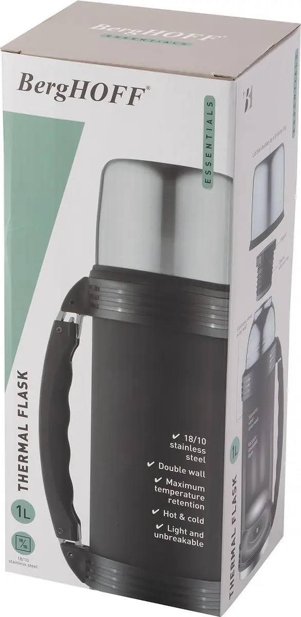 BergHOFF Essentials Thermofles 1.0L - Zwart