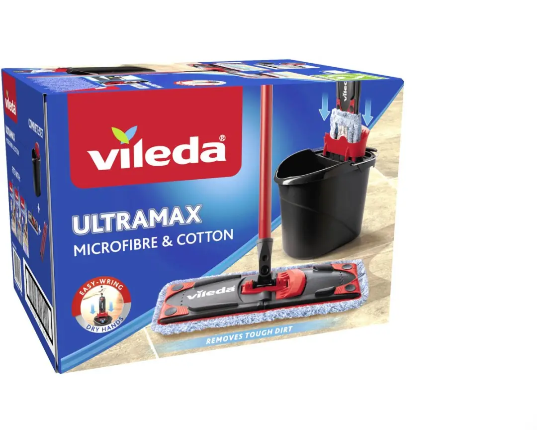 Vileda Ultramax Tile Care Complete Set - Vloerwisser met steel - 3 Navullingen