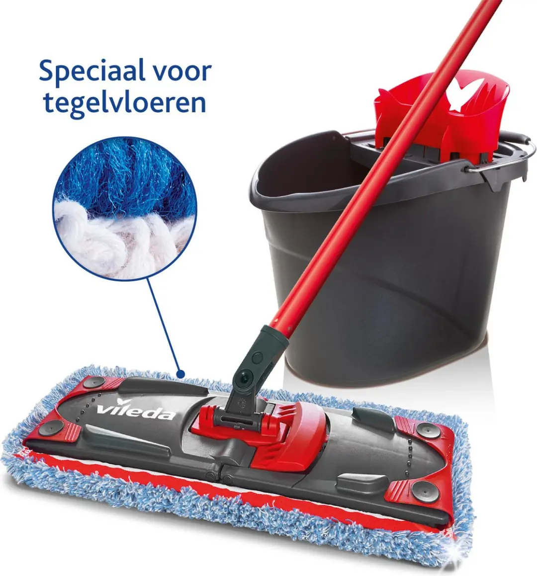 Vileda Ultramax Tile Care Complete Set - Vloerwisser met steel - 3 Navullingen