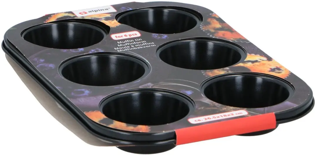 Alpina Muffinvorm 6 Stuks - Zwart