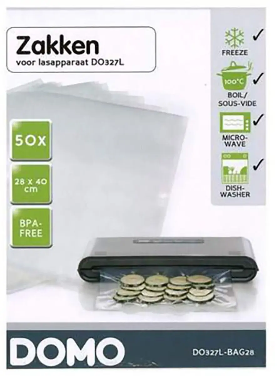 Domo DO327LBAG28 Vacuümzakjes 50 Stuks - 28x40cm Transparant