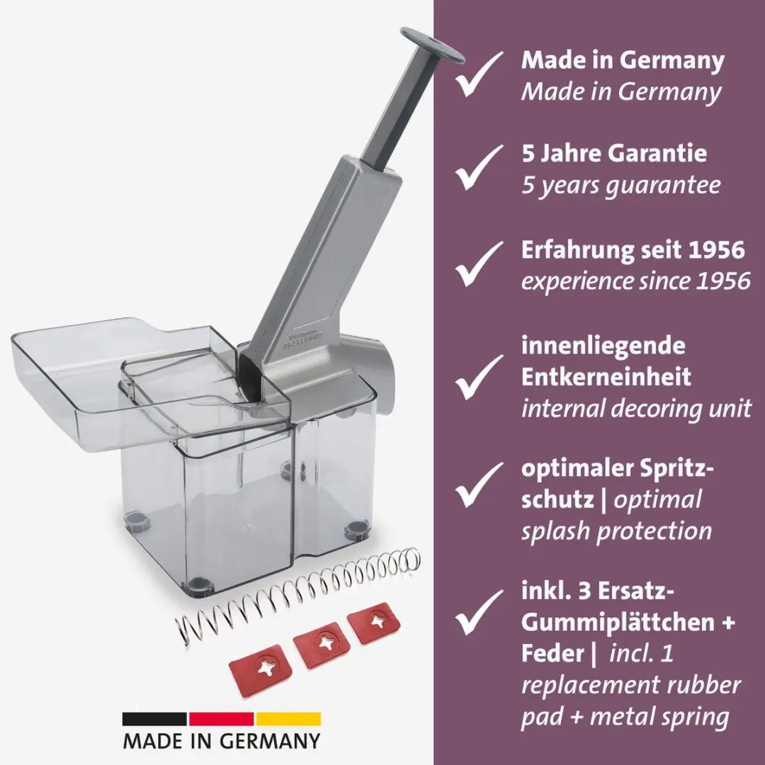 Westmark Kirschomat Kersenontpitter - 4 Stuks - Kunststof/RVS/Aluminium - afbeelding 6 van 6