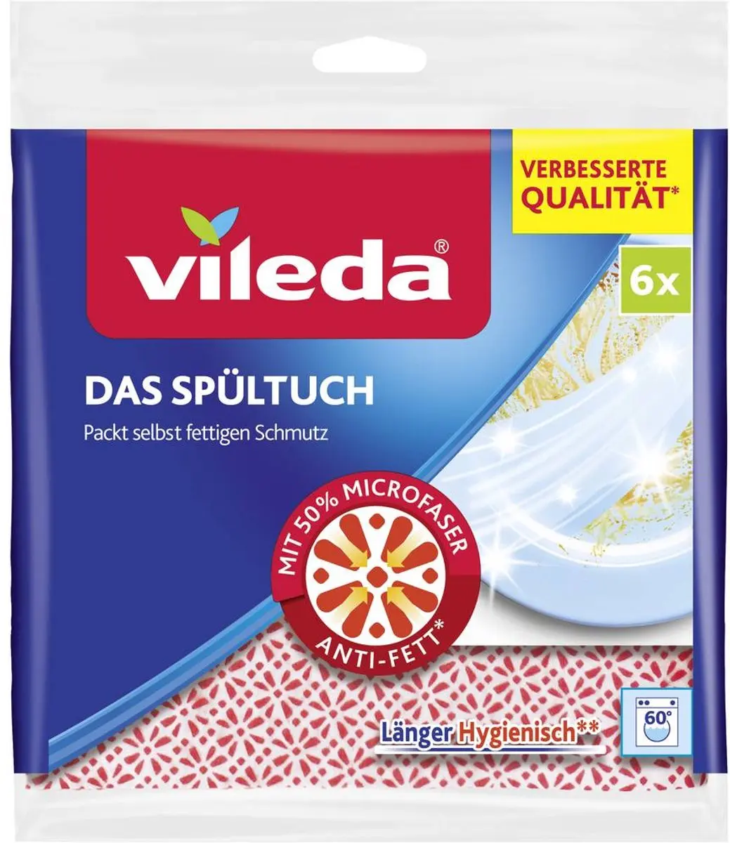 Vileda Microvezel Vaatdoek 6 Stuks - 30% Microvezel