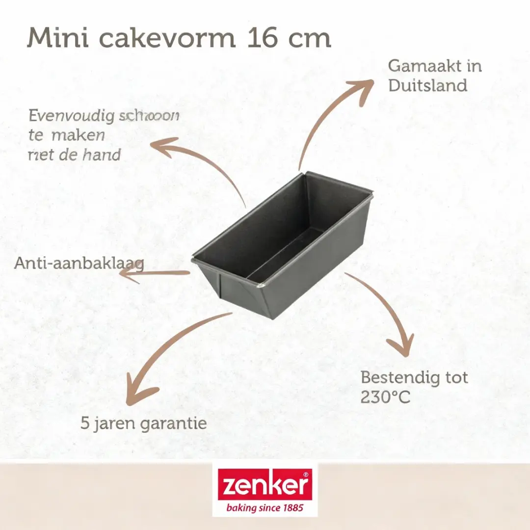 Zenker Bakkerset Mini Cakevorm 16cm - 2 Kommen + Maatbeker
