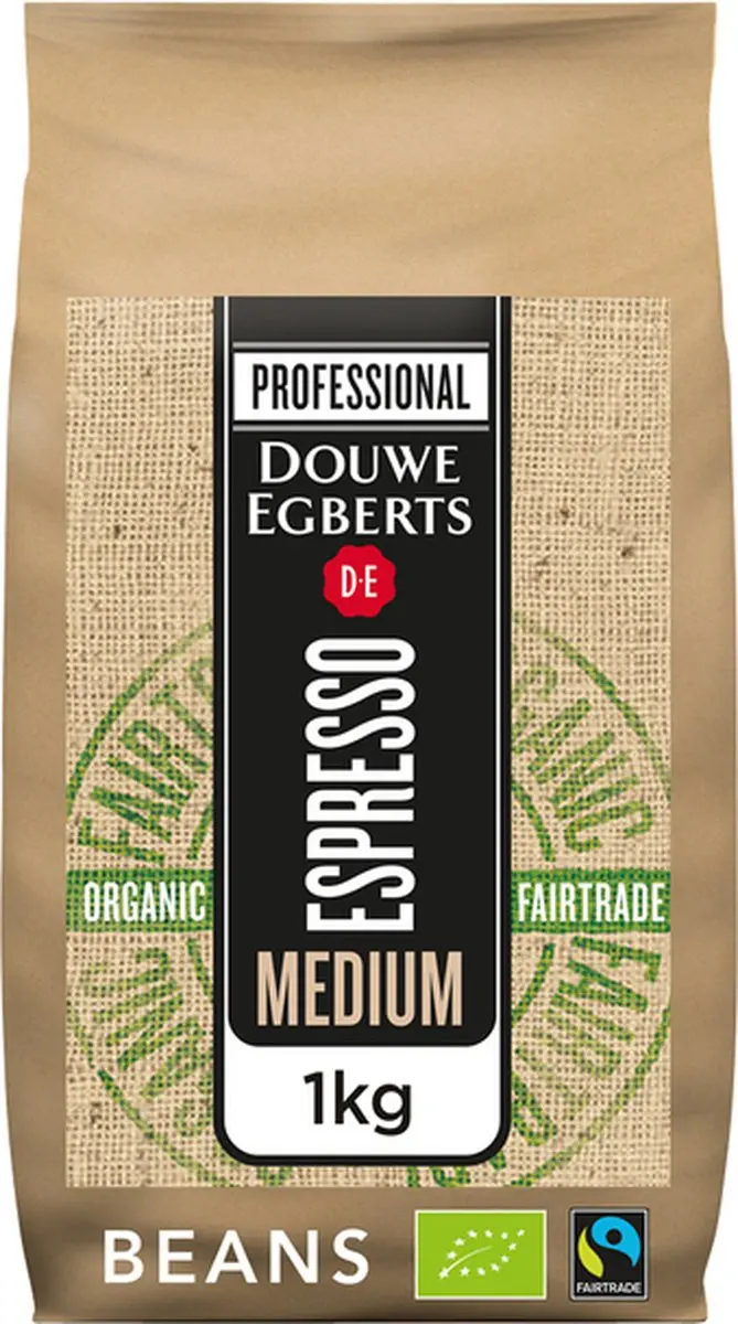Douwe Egberts Organic Fairtrade Espresso Bonen 1kg