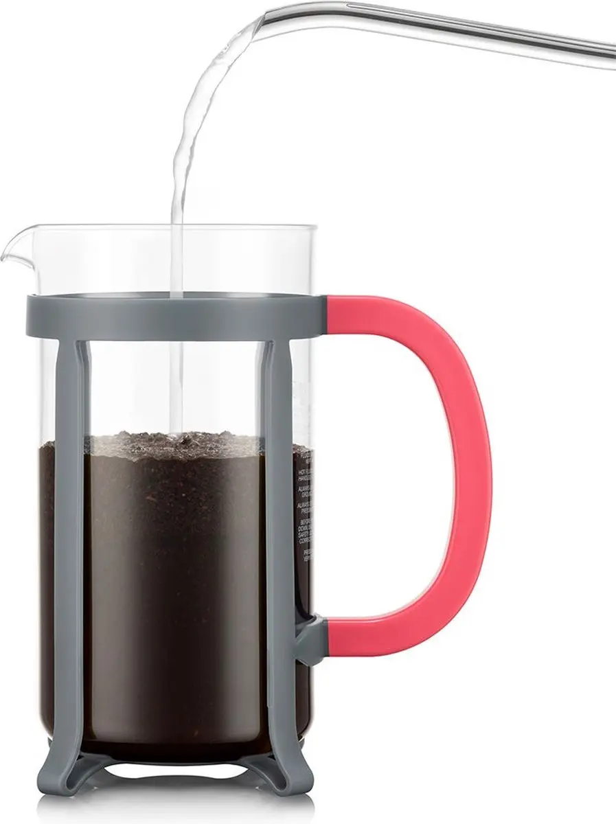 Bodum Java French Press 1L - 8 Koppen - Groen/Grijs/Roze