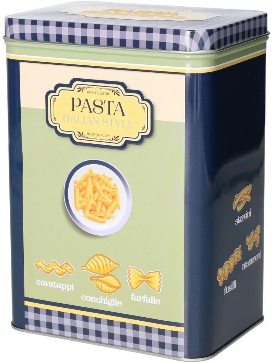 Excellent Houseware Nostalgia Pasta Bewaarblik - 1.6L - Blauw