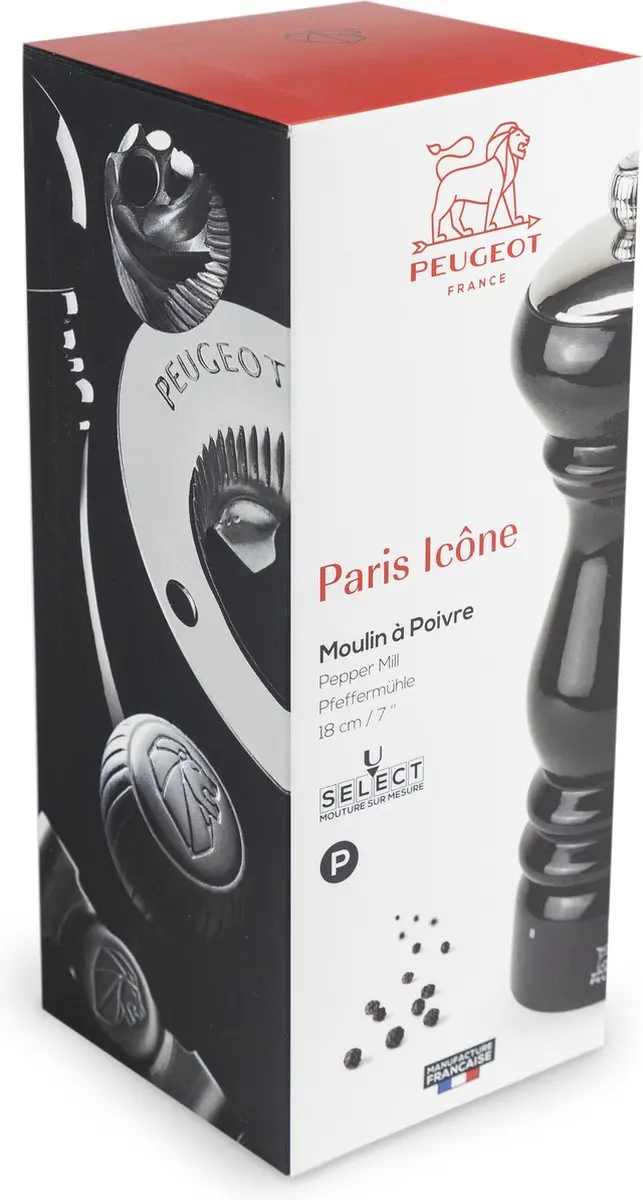 Peugeot Paris Icone Pepermolen 18cm - Zwart Beukenhout