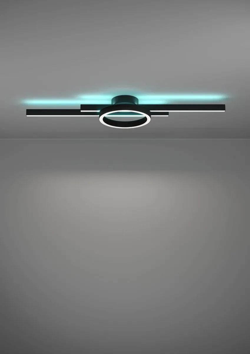Eglo Amandolo Plafondlamp LED 77,5cm - Zwart/Wit - Dimbaar