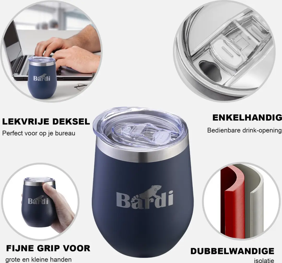 Bardi BA74327 Thermosbeker - 360ml - Blauw
