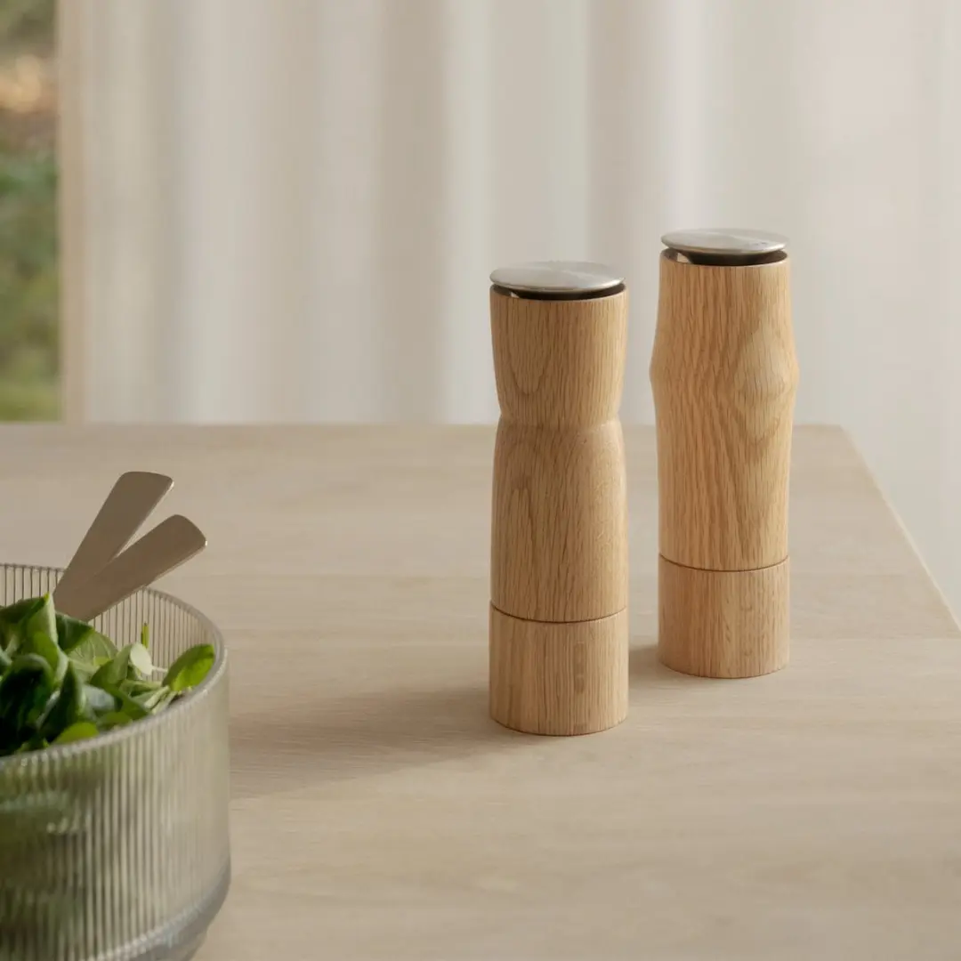 Stelton Storm Zout- en Pepermolen Eik - 2 Stuks