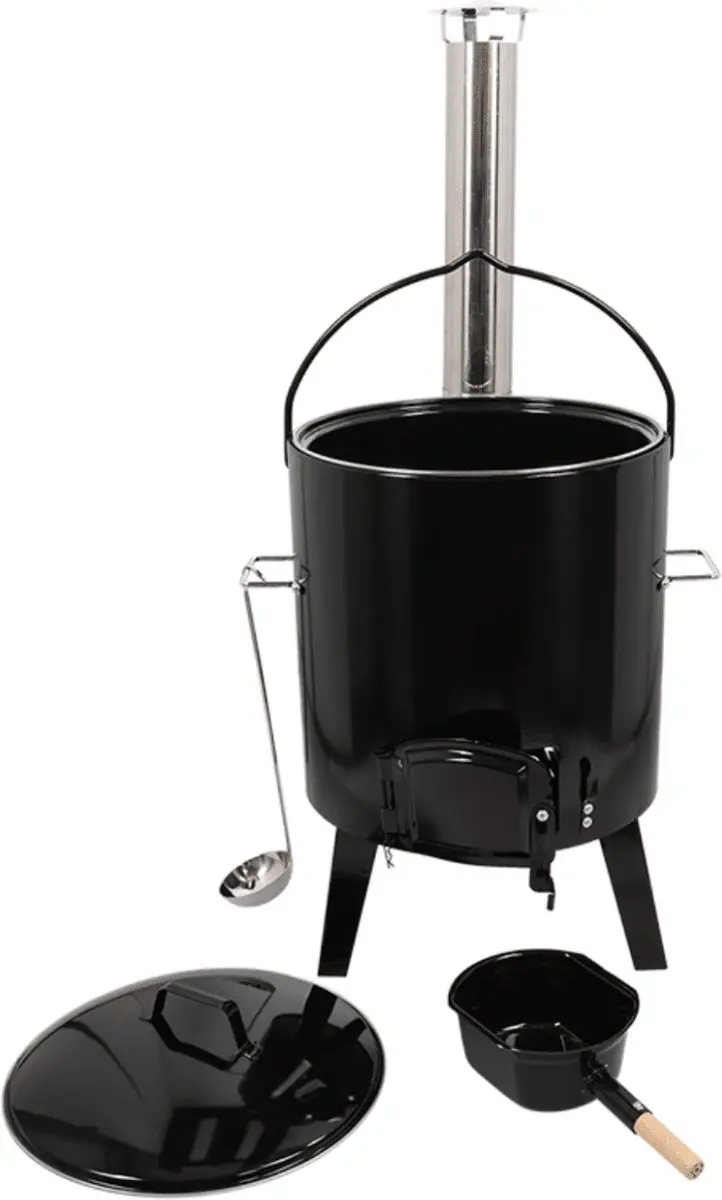 Esschert Design Fancy Flames Stoofkachel BBQ-set - Zwart - afbeelding 6 van 6