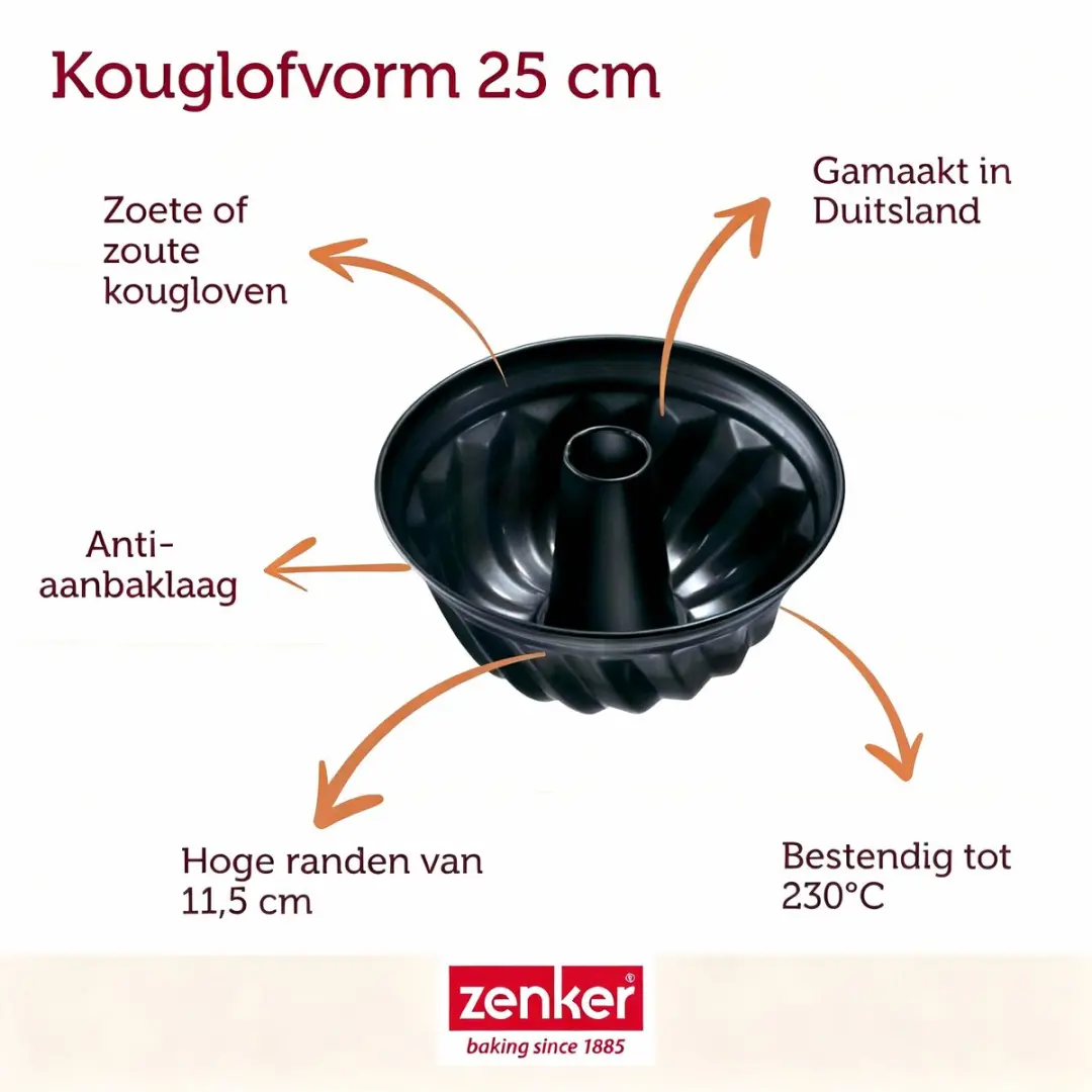 Zenker Black Metallic Kouglofvormen Set - 2 Stuks 25cm
