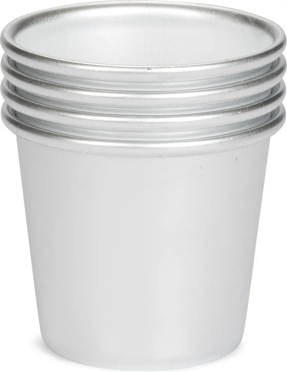 Patisse Set Timbaalvormen Ø7cm - 4 Stuks - Zilver