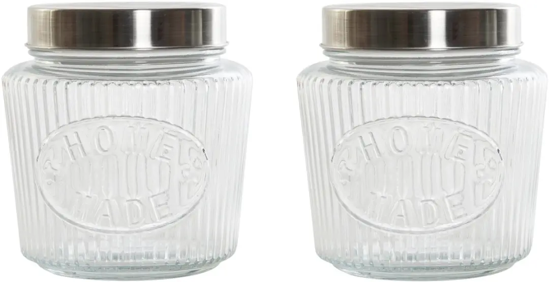 Excellent Houseware Voedselvoorraadpot 1500ml - Glas - Zilver