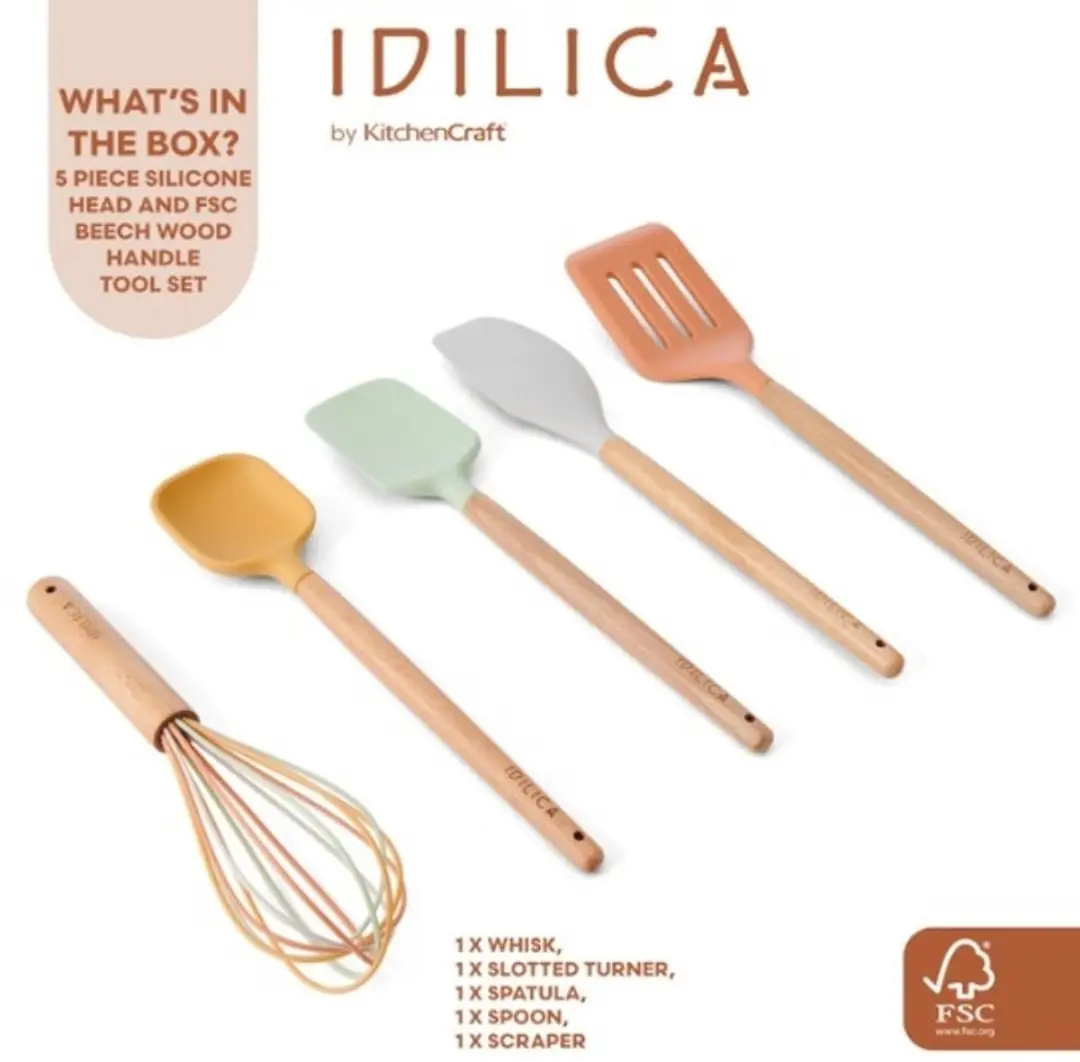 KitchenCraft Idilica Siliconen Gereedschapsset - 5 Stuks - afbeelding 6 van 6