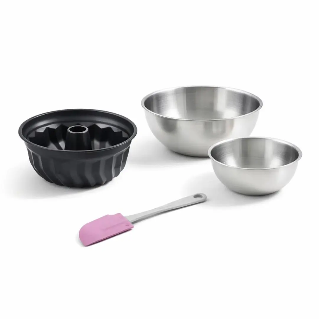 Zenker Set Kouglof 25cm - Spatel + 2 Mengkommen - Zwart