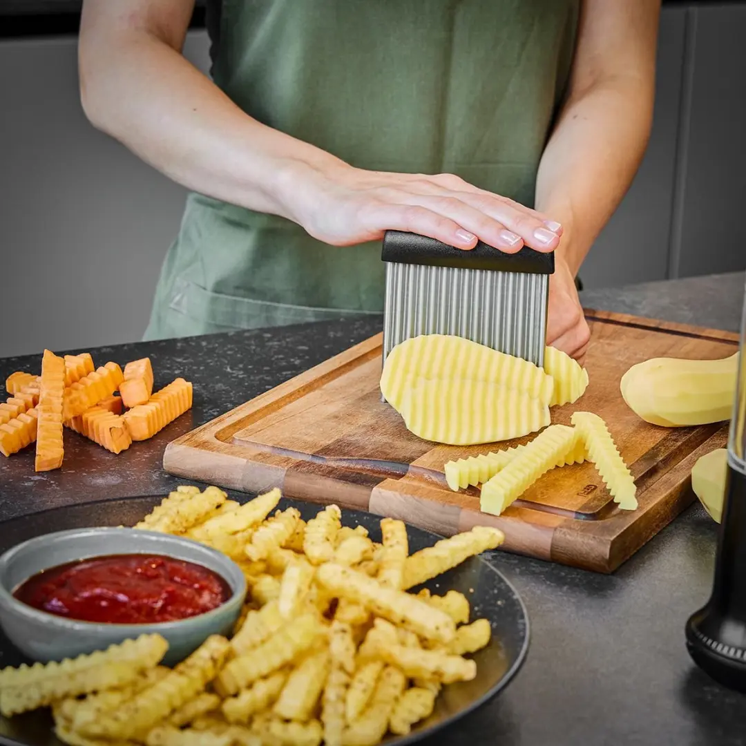 GEFU RIFFL Wafelsnijder Golfjesmes - Zwart/RVS