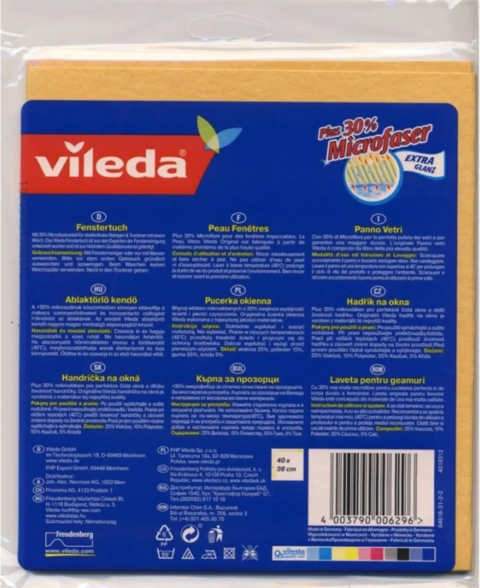 Vileda Plus Ramen Reinigingsdoek - 30% Meer Microvezel