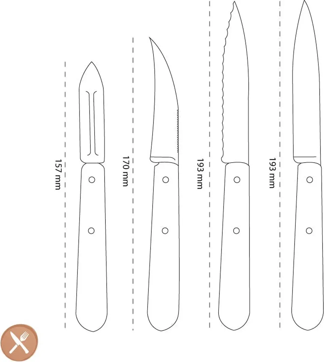 Opinel Les Essentiels Keukenset 4-delig - Naturel