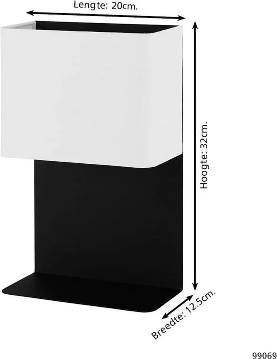 Eglo Galdakao Wandlamp LED 32cm - Zwart/Wit