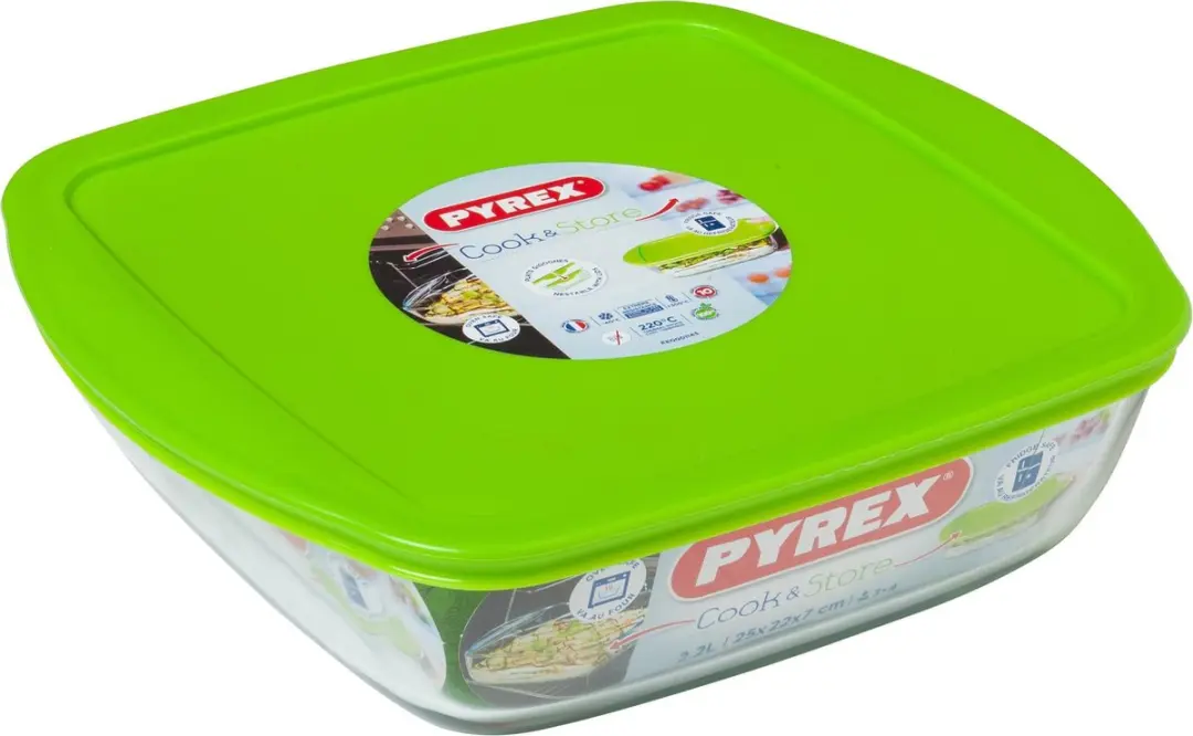 PYREX Cook & Store Vierkant 2,2L - Glas Transparant - afbeelding 6 van 6