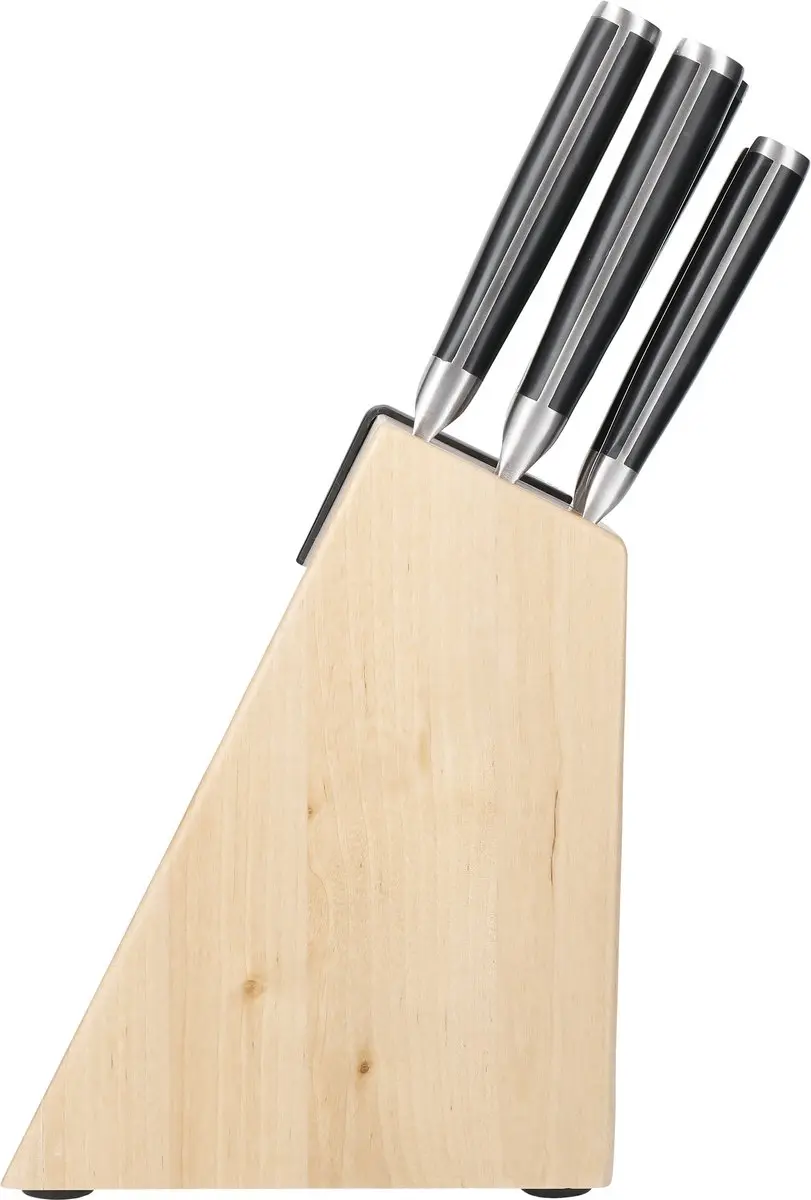 KitchenAid Messenset 5-delig RVS - Berkenhouten Blok - 5 Stuks - afbeelding 2 van 6