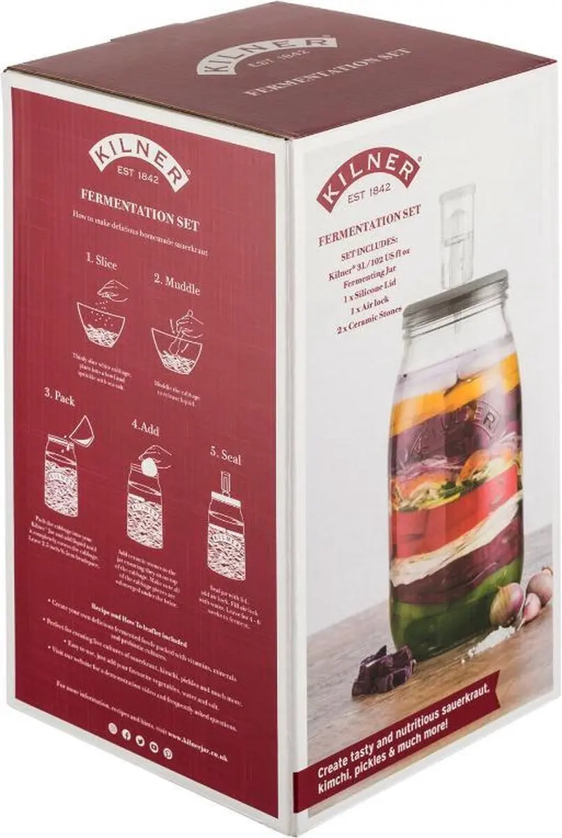 Kilner Fermenteerpot 3L - 10cm Ø - Transparant