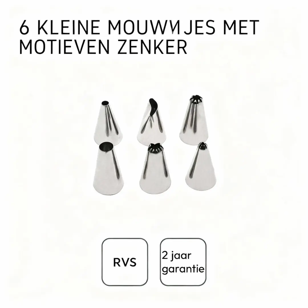 Zenker Smart Pastry Spuitmondjes Set - 6 Stuks - Roestvrijstaal