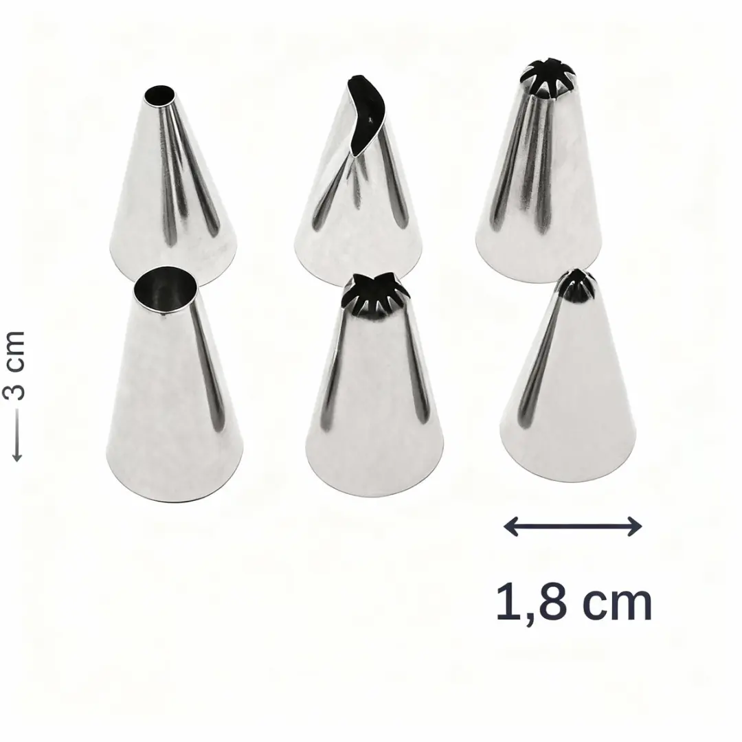 Zenker Smart Pastry Spuitmondjes Set - 6 Stuks - Roestvrijstaal