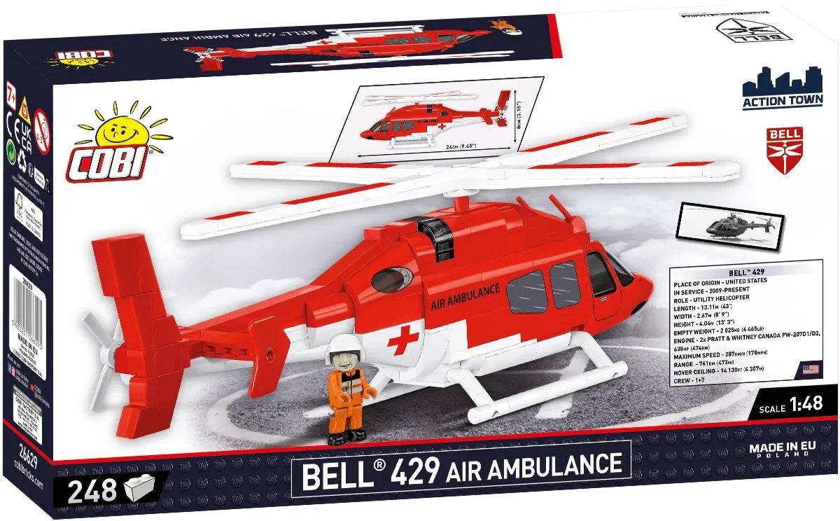 Cobi 26629 BELL 429 Ambulance - 248 Stukken - Rood/Wit